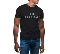 GR8Shop Free Palestine Flag in The Heart T-Shirt Noir pour Homme Size L