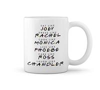 GR8Shop Friends Eat Like Joey Dress Like Rachel Cook Like Monica Tasse blanche Café Mug