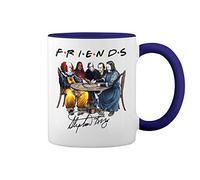 GR8Shop Friends horror movies by stephen king Blanc tasse de café avec le bleu et poignée Rim Mug