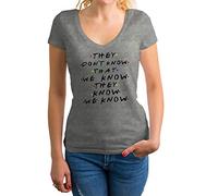 GR8Shop Friends They Don't Know That We Know They Know Chemise Femme col V Gris Size L