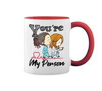 GR8Shop Grey's Anatomy You Are My Person Blanc tasse à café avec Red Rim et poignée Mug