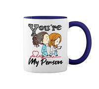 GR8Shop Grey's Anatomy You Are My Person Blanc tasse de café avec le bleu et poignée Rim Mug