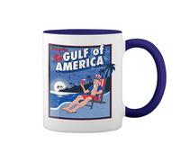 GR8Shop Gulf Of America Trump Blanc tasse de café avec le bleu et poignée Rim Mug