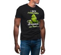 GR8Shop I Hate Morning People and Mornings and People Grinch T-Shirt Noir pour Homme Size L