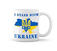GR8Shop I Stand With Ukraine Tasse blanche Café Mug