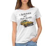 GR8Shop I Survived My Trip to NYC New York T-Shirt Femme Blanc Size L