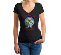 GR8Shop Los Pollos Restaurant Hermanos Bad Breaking Chemise Femme col V Noir Size S