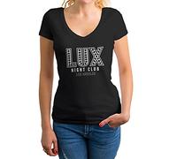 GR8Shop Lux Night Club Lucifer Morningstar Chemise Femme col V Noir Size S