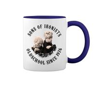 GR8Shop Oldtimers Star Puppets Statler And Waldorf Classic Lovers New Trend Fun Lustig Blanc tasse de café avec le bleu et poignée Rim Mug