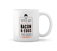 GR8Shop Ron Swanson Bacon Parks and Recreation Tasse blanche Café Mug