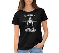 GR8Shop Schrutes Gym for Muscles Inspired by The Office T-Shirt Femme Noir Size M