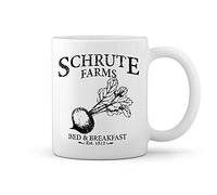 GR8Shop The Office TV Show Schrute Farms Dwight Dunder Miffline Beets Tasse blanche Café Mug