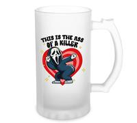 GR8Shop This Is The Ass Of A Killer Ghostface Bière transparente Tasse Stein 0.5L