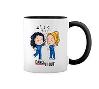 GR8Shop Trending Dance It Out Greys Anatomy Blanc tasse de café avec jante noire et poignée Mug