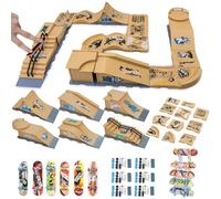 Gr8ware Mini Skateboards Skate à Doigts Finger Skateboard Ensemble de Rampes Mini Skateboard Skateboards à Doigts Accessoires d'entraînement Fingerboard Ramp Cadeau pour Enfants