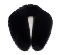 Graargpro Écharpe cache-cou, 90cm Col en fausse fourrure d'hiver pour homme et femme, pour manteau, pull ou veste, Noir doux