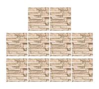 Graargpro Lot de 10 stickers muraux adhésifs imperméables et repositionnables pour salon, chambre et décoration intérieure, panneaux muraux 3D 35 x 38,5 cm, blanc