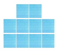 Graargpro Lot de 10 stickers muraux adhésifs imperméables et repositionnables pour salon, chambre et décoration intérieure, panneaux muraux 3D 35 x 38,5 cm Bleu