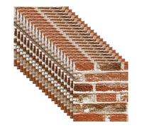 Graargpro Lot de 20 papiers peints adhésifs imperméables imitation brique 3D, marron brique, pour cuisine, salon, chambre ou bureau