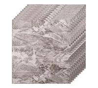 Graargpro Lot de 40 feuilles de papier contact imperméable autocollant imitation brique 38,5 x 35 cm, coloris Gris rétro