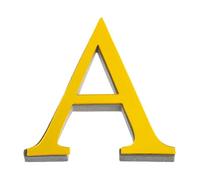 Graargpro Stickers muraux alphabet en acrylique auto-adhésifs, 15cm Lettres autocollantes effet miroir 3D pour décoration de fête ou maison, or profond, A