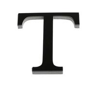 Graargpro Stickers muraux alphabet en acrylique auto-adhésifs, 20cm Lettres autocollantes effet miroir 3D pour décoration intérieure et festive, noires, T