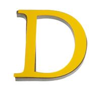 Graargpro Stickers muraux alphabet en acrylique auto-adhésifs, 20cm Lettres autocollantes effet miroir 3D pour décoration de fête ou maison, or profond, D