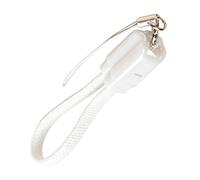 Grab-and-Go Cordon de type C, blanc | Câble court tressé avec coque pour les déplacements, les voyages et l'accès pratique au sac
