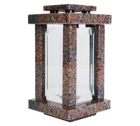 Grab-Lampe Granite Gneiss Gris Rouge Friedhof-Leuchte Verre Kerzen-Licht Qualité