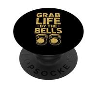 Grab Life by The Bells Kettlebell avec Inscription Amusante PopSockets PopGrip Adhésif