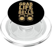 Grab Life by The Bells Kettlebell avec Inscription Amusante PopSockets PopGrip pour MagSafe