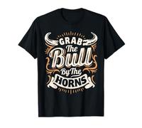 Grab The Bull By The Horns Rodéo Cowboy Inspiration Rétro T-Shirt