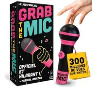 Grab The Mic - Jeu De Société De Karaoké En Famille Avec Micro En Mousse - à Partir De 8 Ans - 2 à 10 Joueurs - Jeux Pour Les Mauvais Chanteurs Avec 240 Paroles - 120 Cartes - Première édition