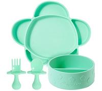 Coffret repas en silicone ventouse 4 pièces vert TU