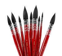 Grabie Lot de 9 pinceaux de peinture aquarelle professionnels en poils d'écureuil synthétiques, fournitures artistiques pour la peinture, excellents pinceaux aquarelle pour artistes, amateurs et