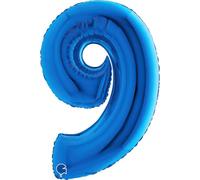 ballon aluminium chiffre 9 102cm bleu - grabo 009b-p Bleu