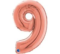 Ballon Aluminium Chiffre 9 Rose Gold 26 66 Cm Grabo Balloons - Or rose