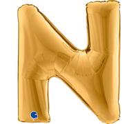 Grabo 332G-P Lettre N Superloon Lot de 1 ballon, longueur 101,6 cm, couleur or, taille unique