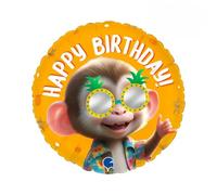 Grabo ABC18 Ballon gonflable Singe Happy Birthday 46 cm
