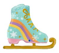 Grabo Ballon en forme de patin fabriqué en Italie. ballon pour enfants et adultes en forme de patin bleu, en aluminium avec paille pour gonfler. ballons colorés 69 x 60 cm