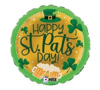 Grabo Balloons - Ballon Aluminium Rond Saint Patrick 46CM Orange