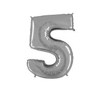 Grabo Nombre 5 Midiloon Mini emballage individuel, longueur 35,5 cm, couleur argent, taille unique, 14095S-P