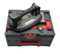 GRABO Pro Brushless Ventouse à vide 120 kg [compatible avec batterie de marque] Pelle électrique pour carrelage et vitres avec affichage numérique pour carrelage, verre et pierre avec TANOS Systainer³