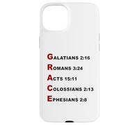 Grace Acrostic - 5 Christian Faith Bible Verse Scriptures Coque pour iPhone 15 Plus