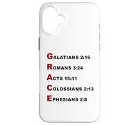 Grace Acrostic - 5 Christian Faith Bible Verse Scriptures Coque pour iPhone 16 Plus