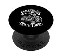 Grâce Alimentée Miséricorde Vérité Chrétien Motard PopSockets PopGrip Adhésif