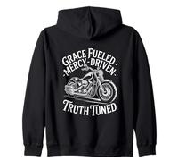 Grâce Alimentée Miséricorde Vérité Chrétien Motard Sweat à Capuche