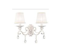 Grace Applique Bougie Blanche avec Or et Cristal, 2 Lumières, E14