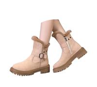 Grace Bottines pour femme - Bottes de neige doublées - Imperméables - Chaudes - Avec doublure - Pour l'automne et l'hiver - Confortables, beige, 37.5 EU
