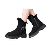 Grace Bottines pour femme - Bottes de neige doublées - Imperméables - Chaudes - Avec doublure - Pour l'automne et l'hiver - Confortables, Noir , 36 EU
